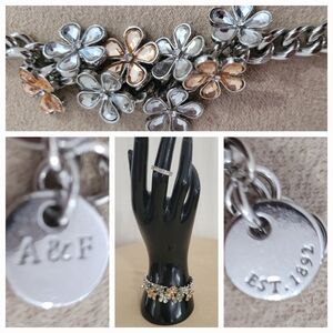 Abercrombie & Fitch Silver and Gold Flower Bracelet